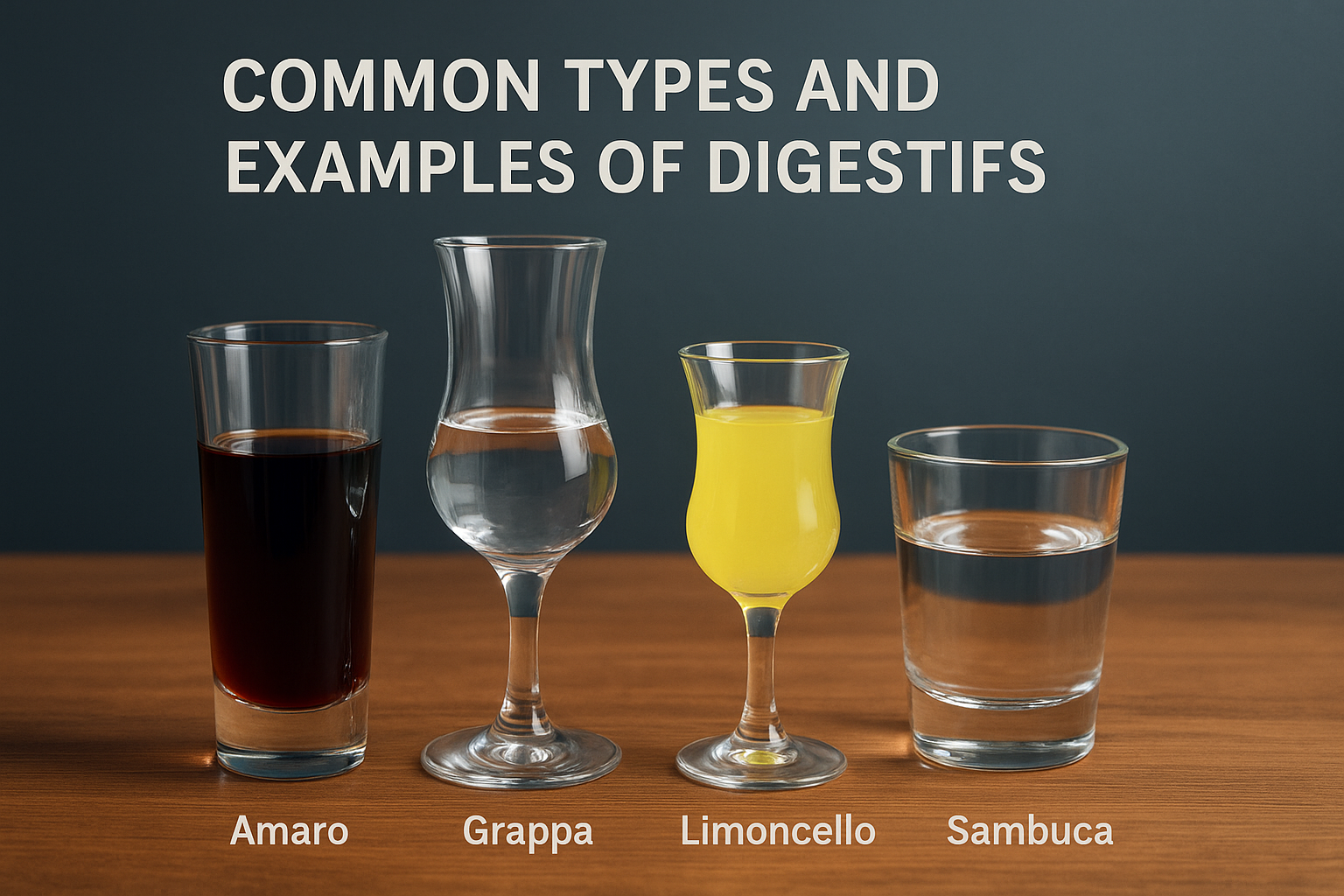 Common types and examples of digestifs