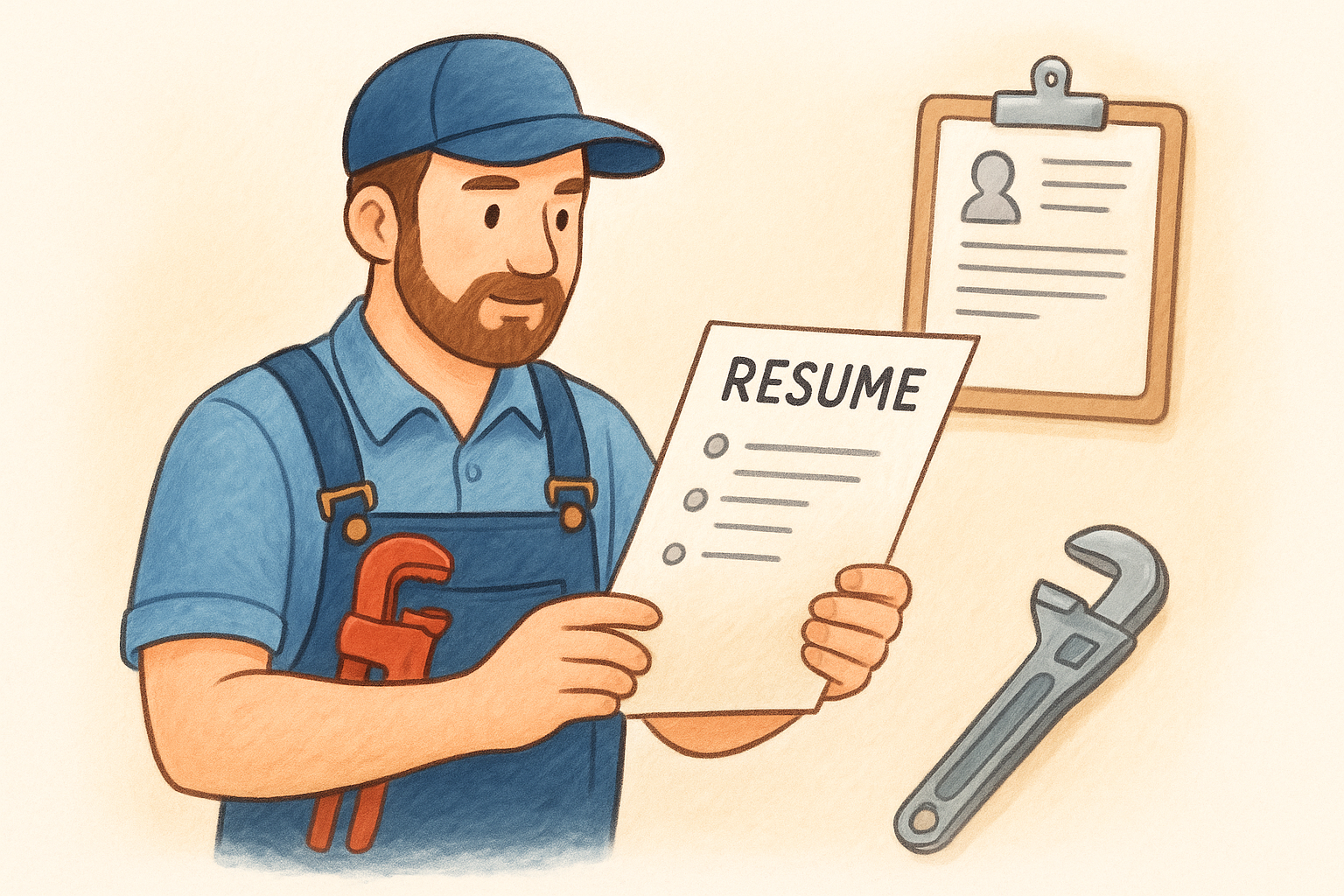 Chronological format for experienced plumbers