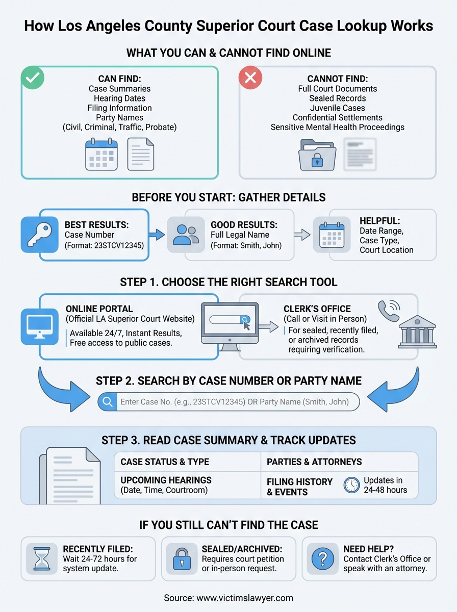 los angeles county superior court case lookup infographic