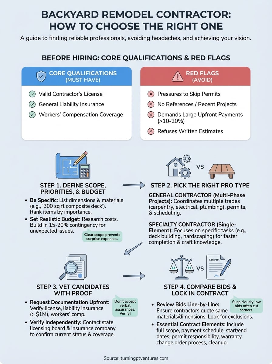 backyard remodel contractor infographic