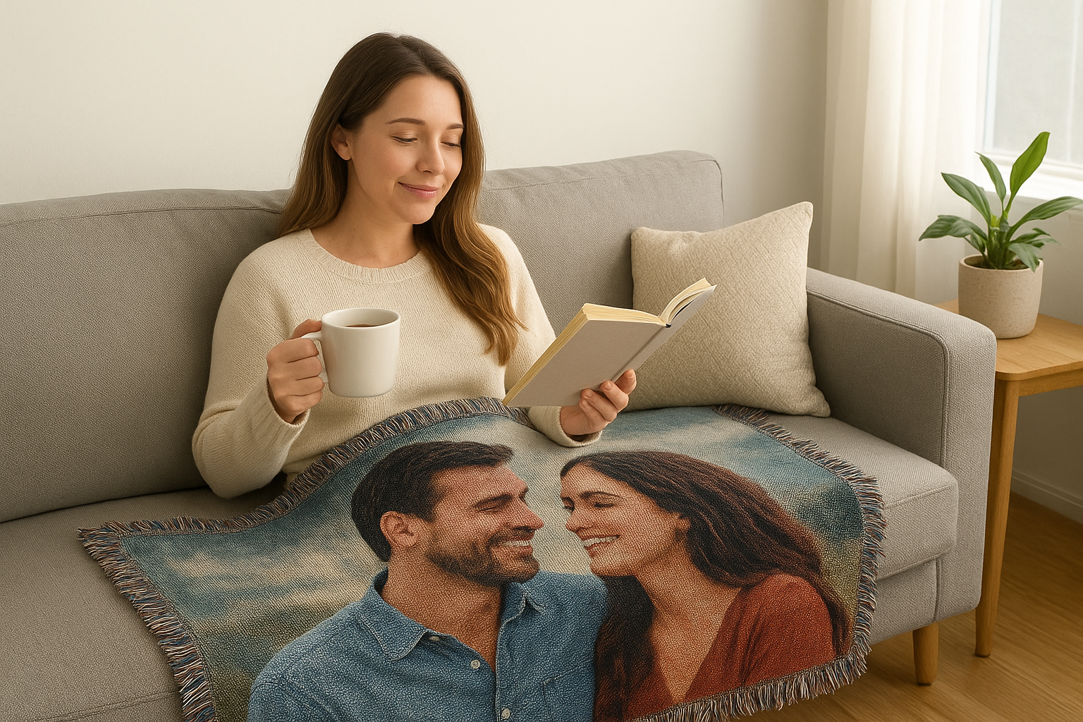2. Woven photo blanket