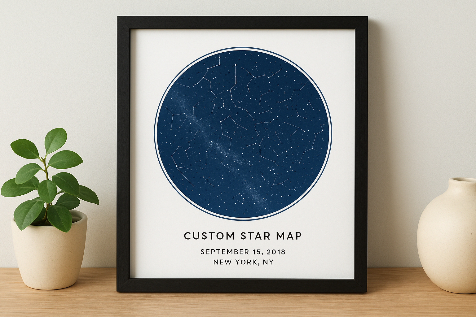 9. Custom star map of a meaningful date