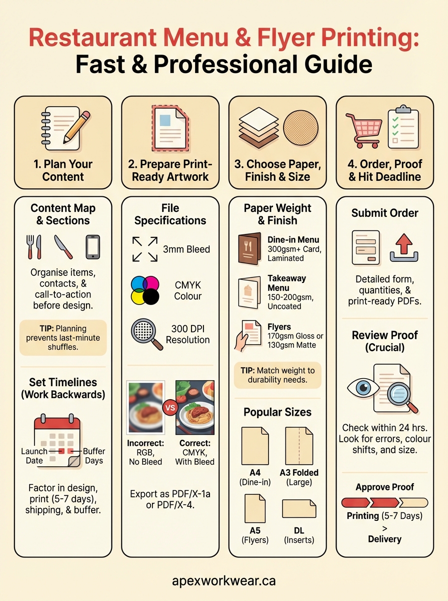printing for restaurants (menus + flyers) infographic