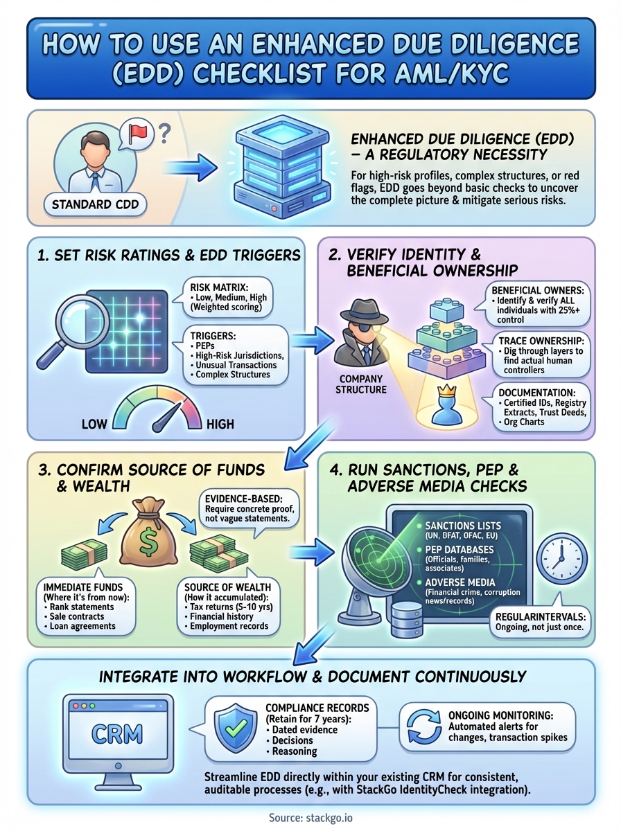 enhanced due diligence checklist infographic