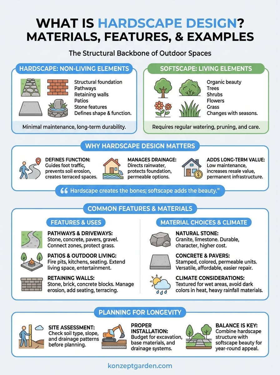 what is hardscape design infographic