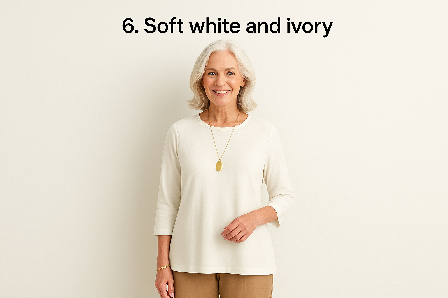 6. Soft white and ivory