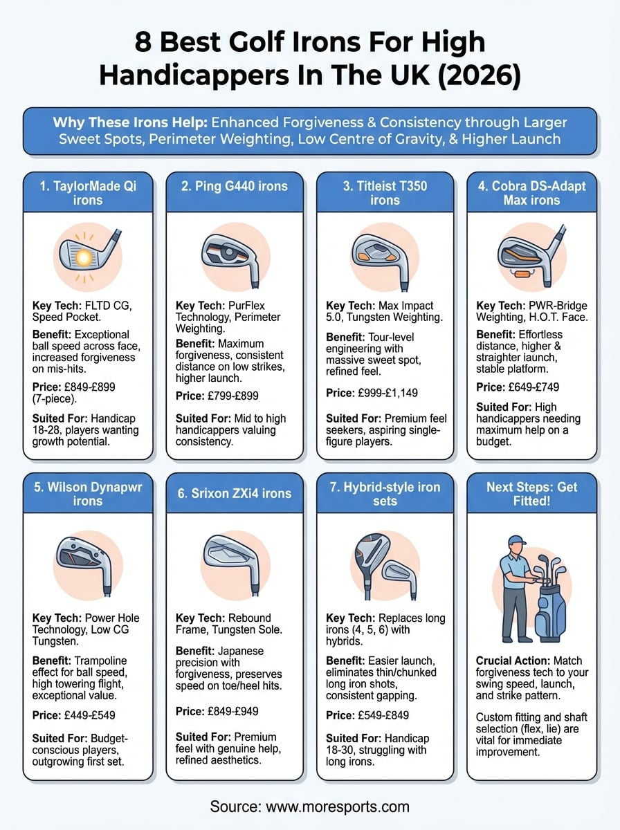 best golf irons for high handicappers infographic