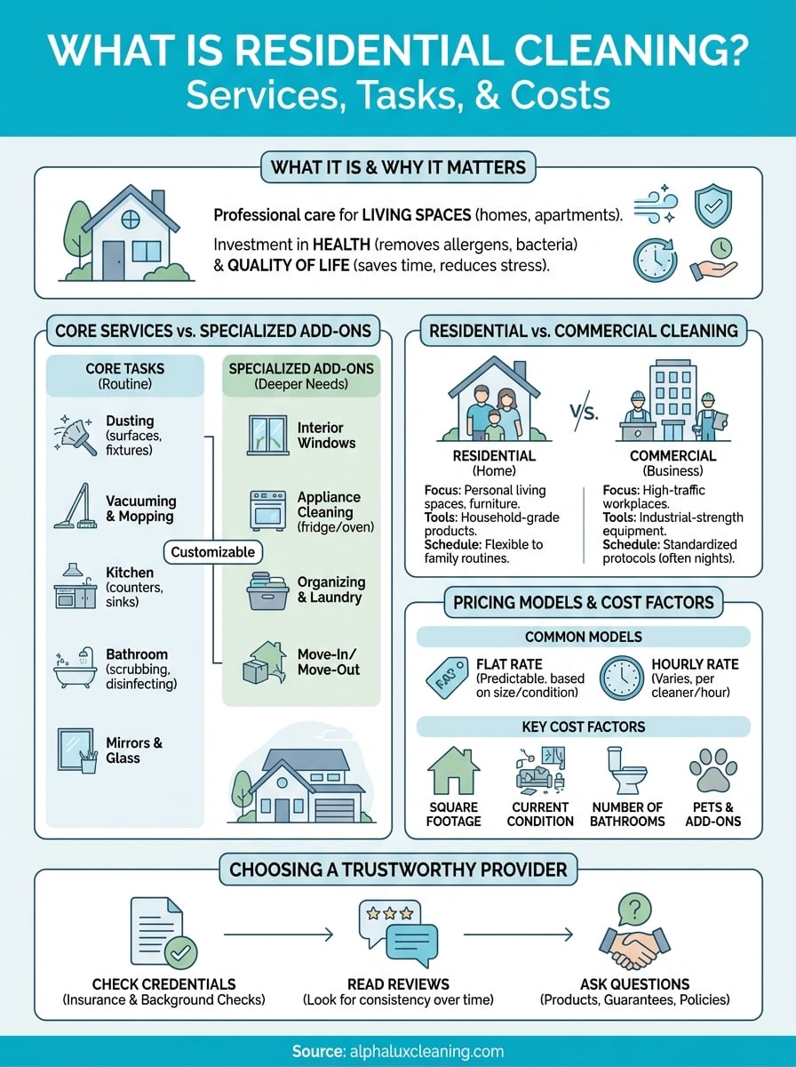 what is residential cleaning infographic