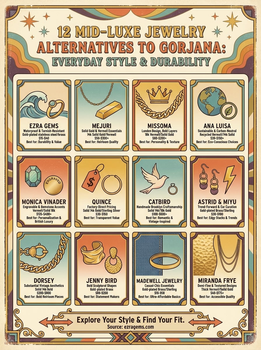 jewelry brands like gorjana infographic