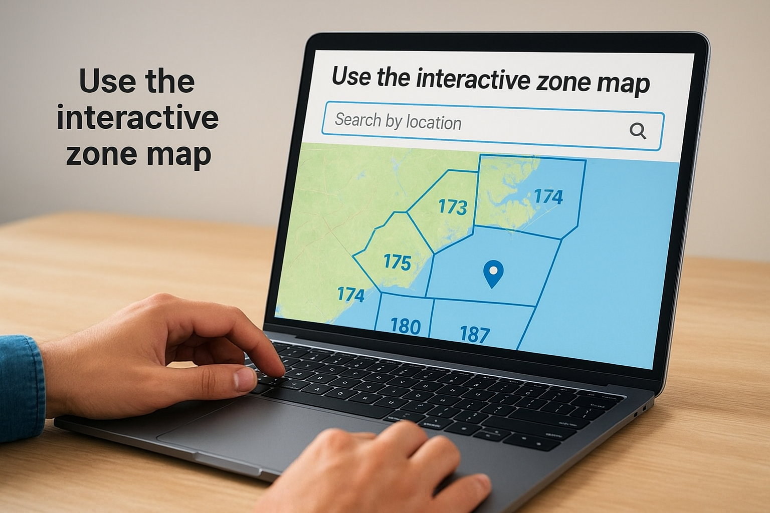 Use the interactive zone map