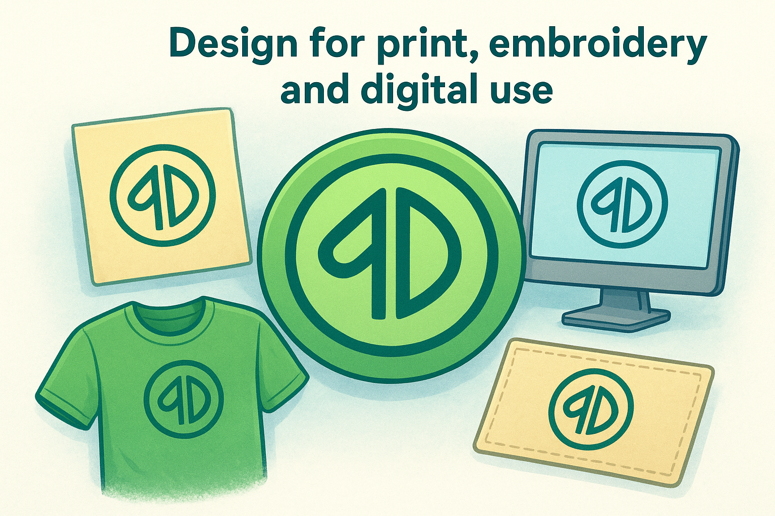 1. Design for print, embroidery, and digital use