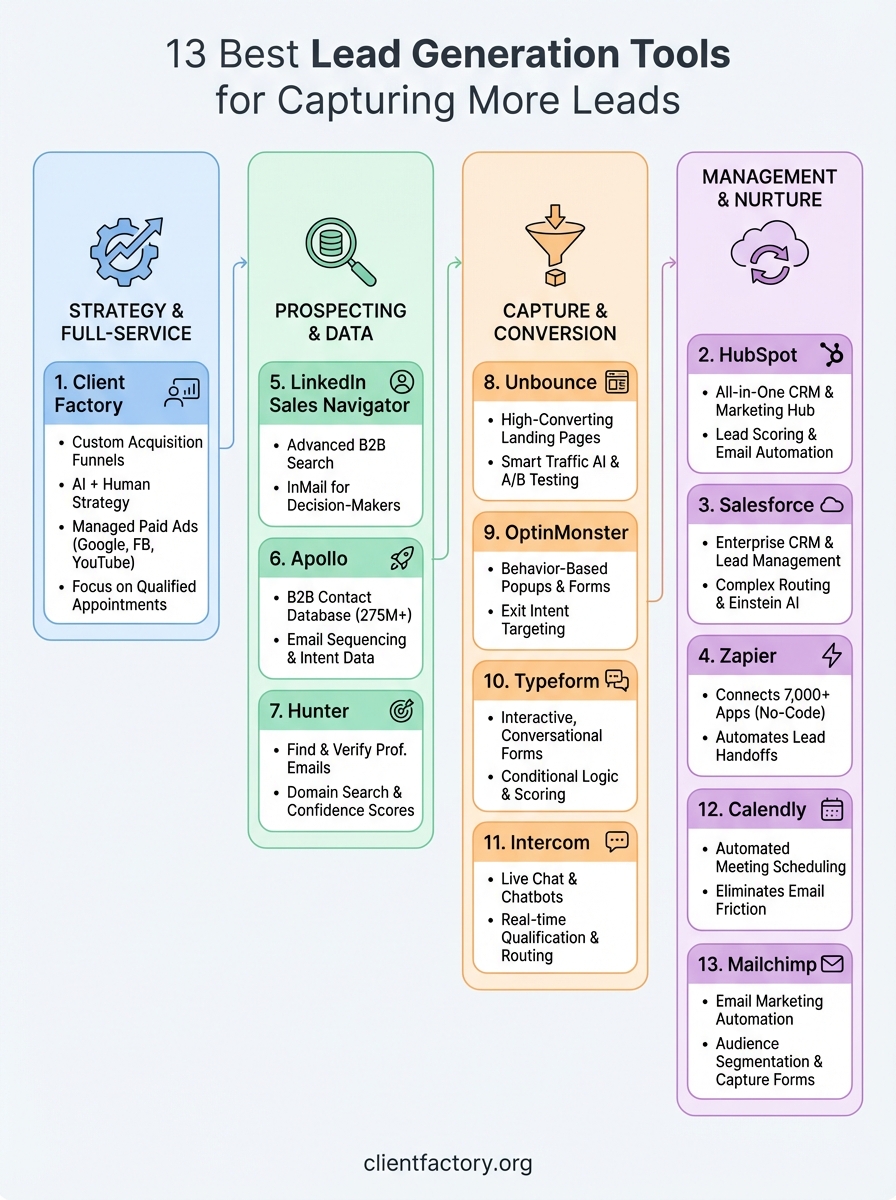 best lead generation tools infographic