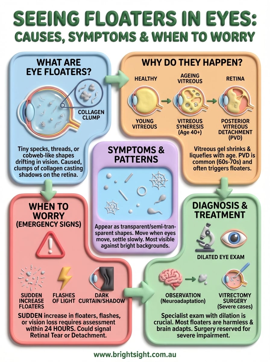seeing floaters in eyes infographic