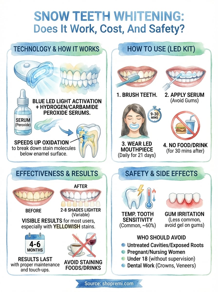 snow teeth whitening infographic