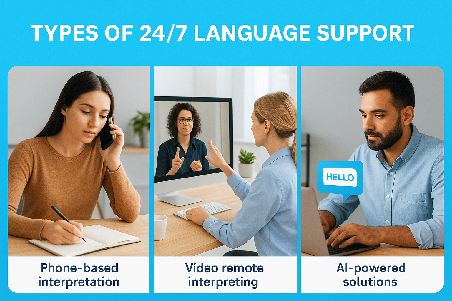 Types of 24/7 language support
