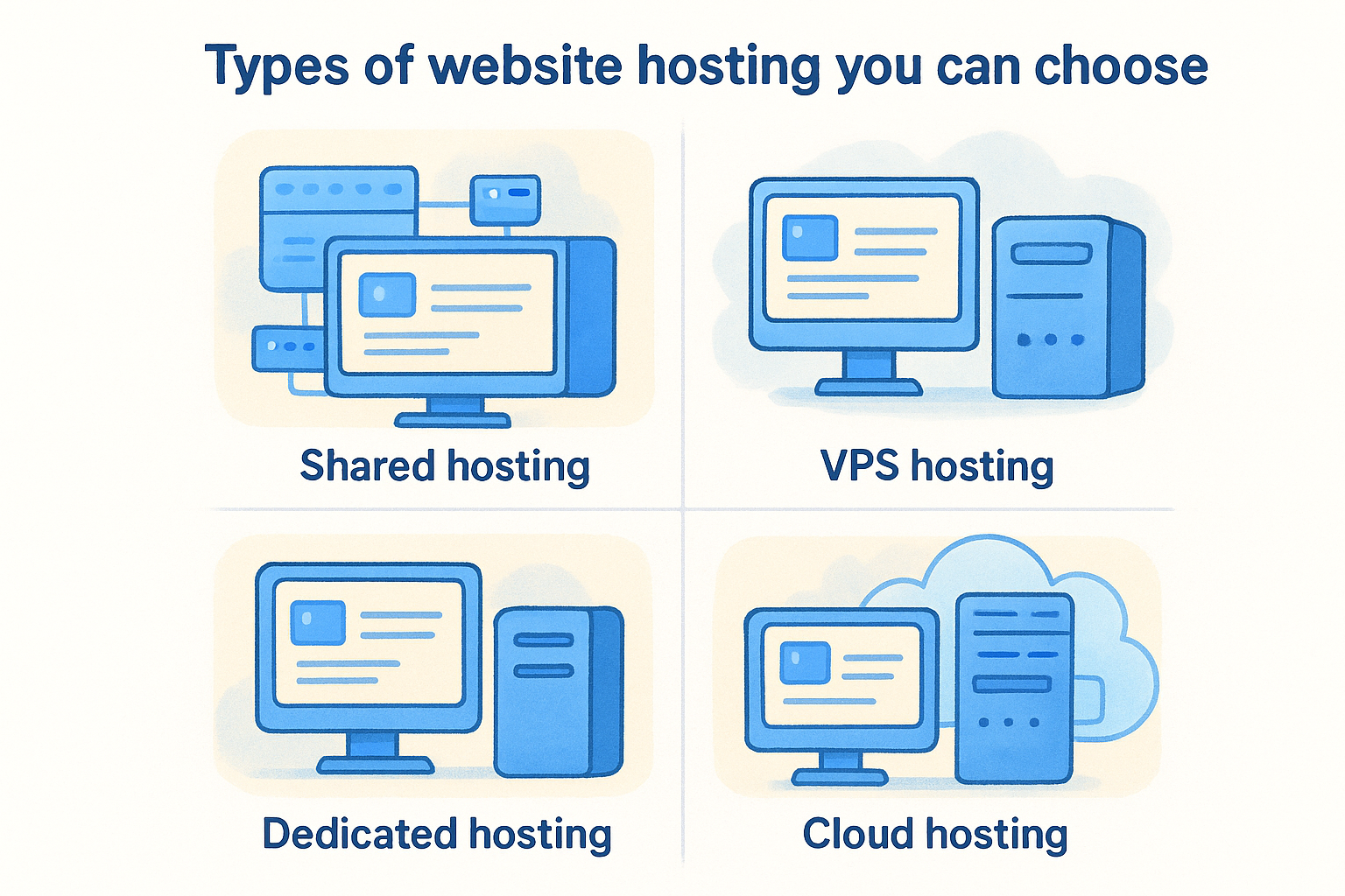Types of website hosting you can choose
