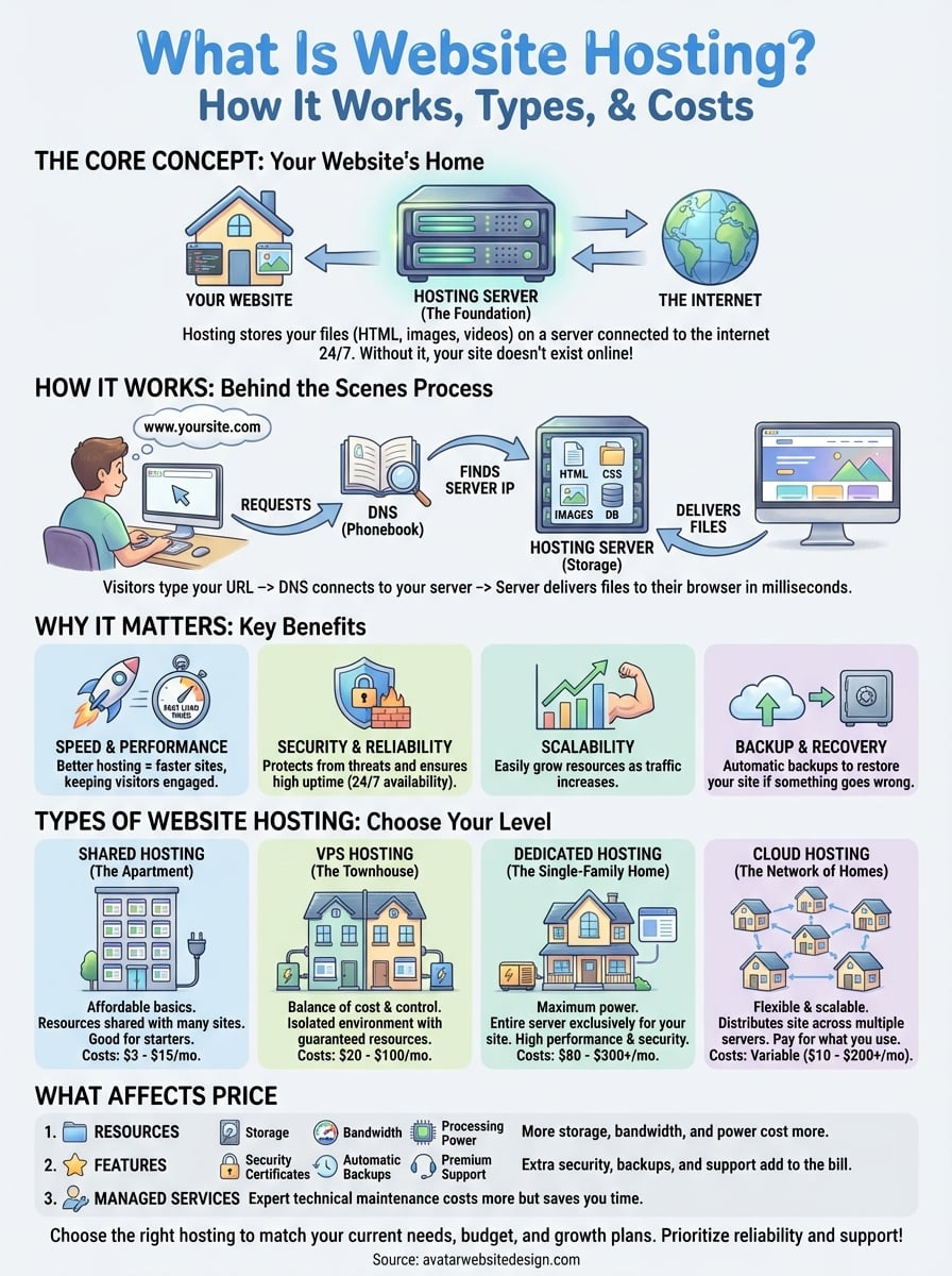 what is website hosting infographic