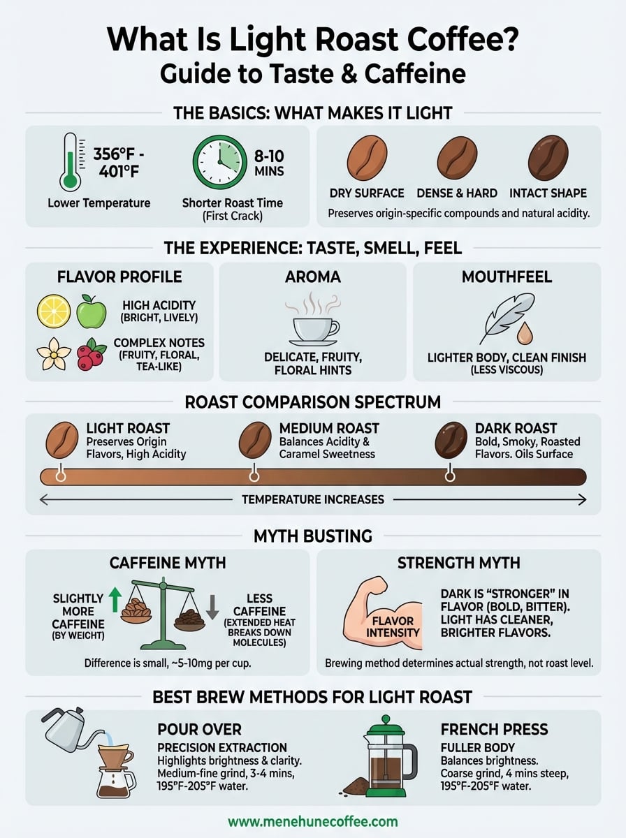 what is light roast coffee infographic