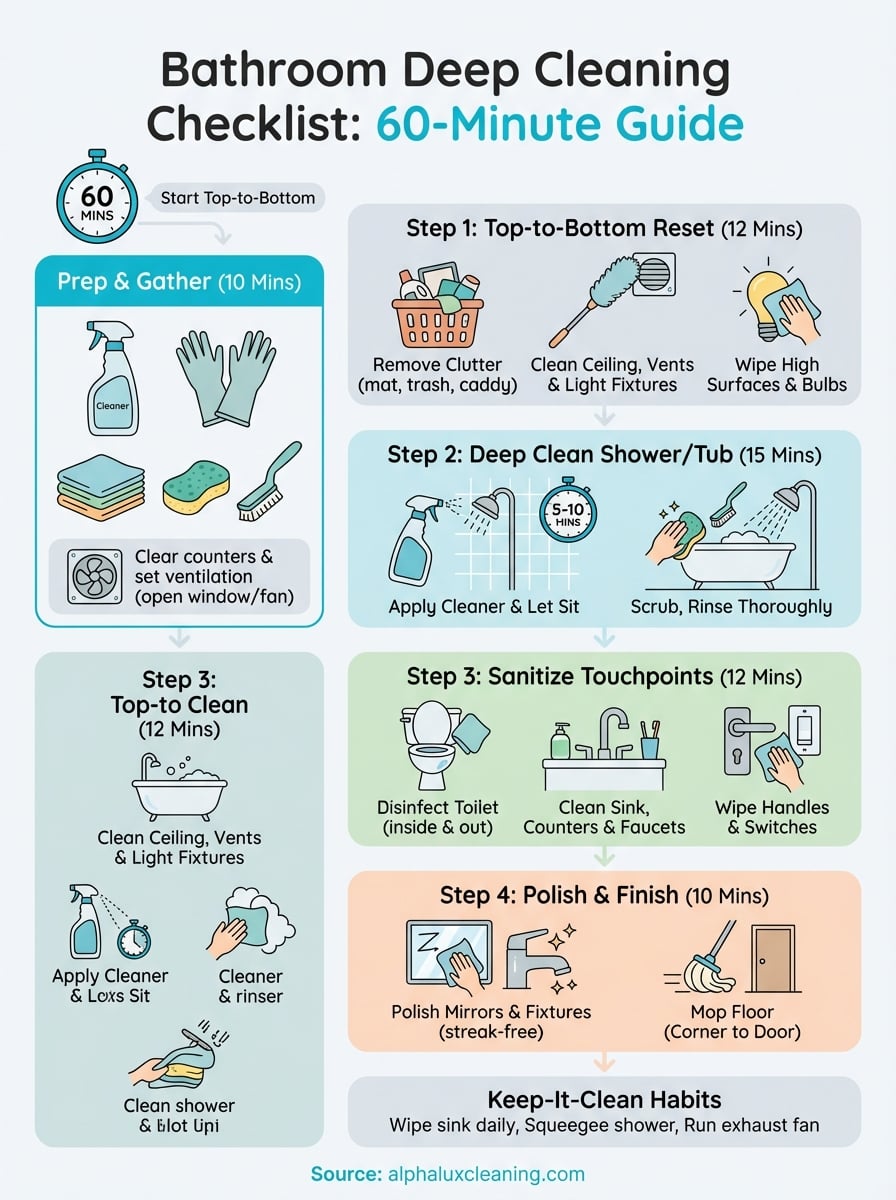 bathroom deep cleaning checklist infographic