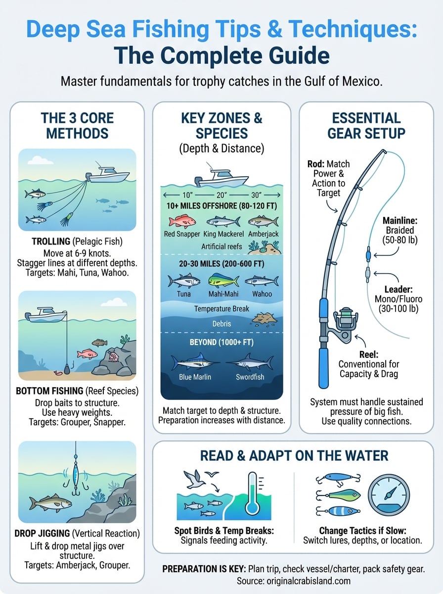 deep sea fishing tips and techniques infographic