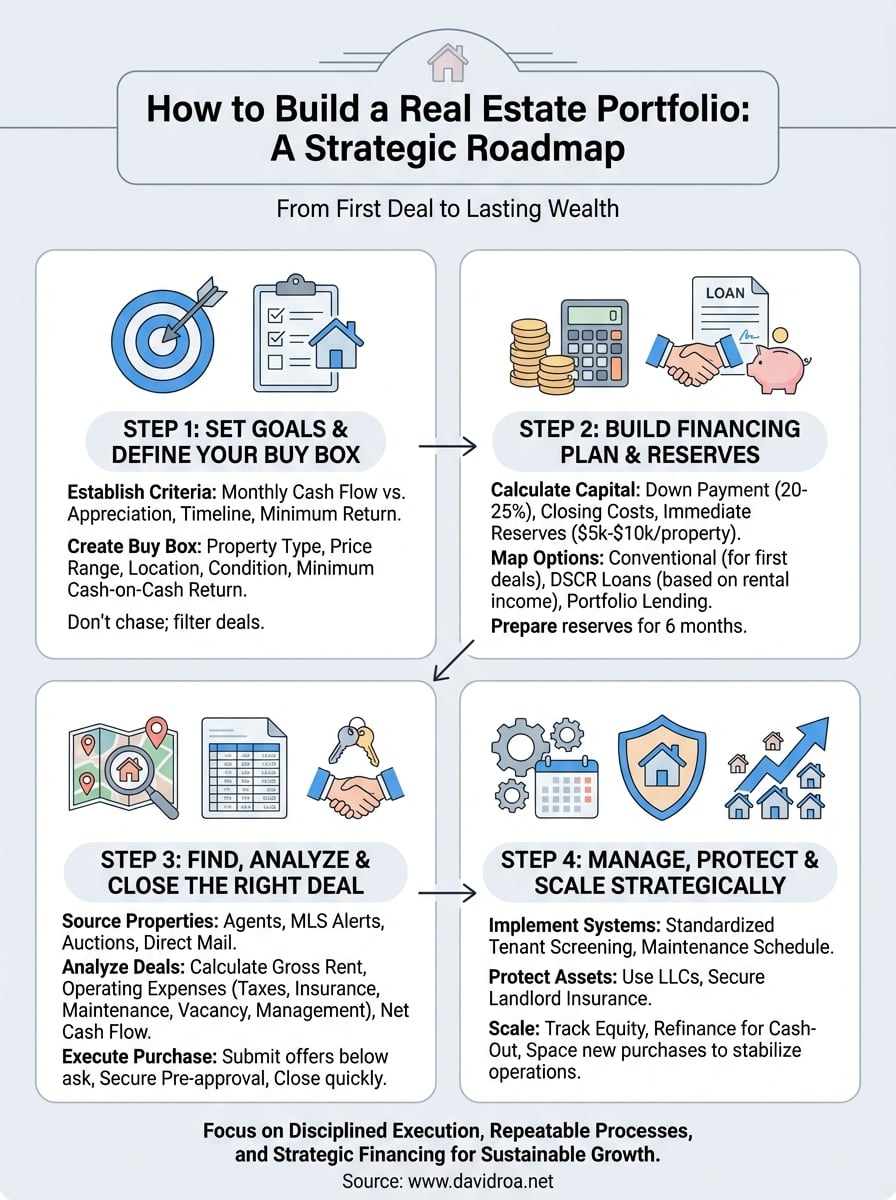 how to build a real estate portfolio infographic