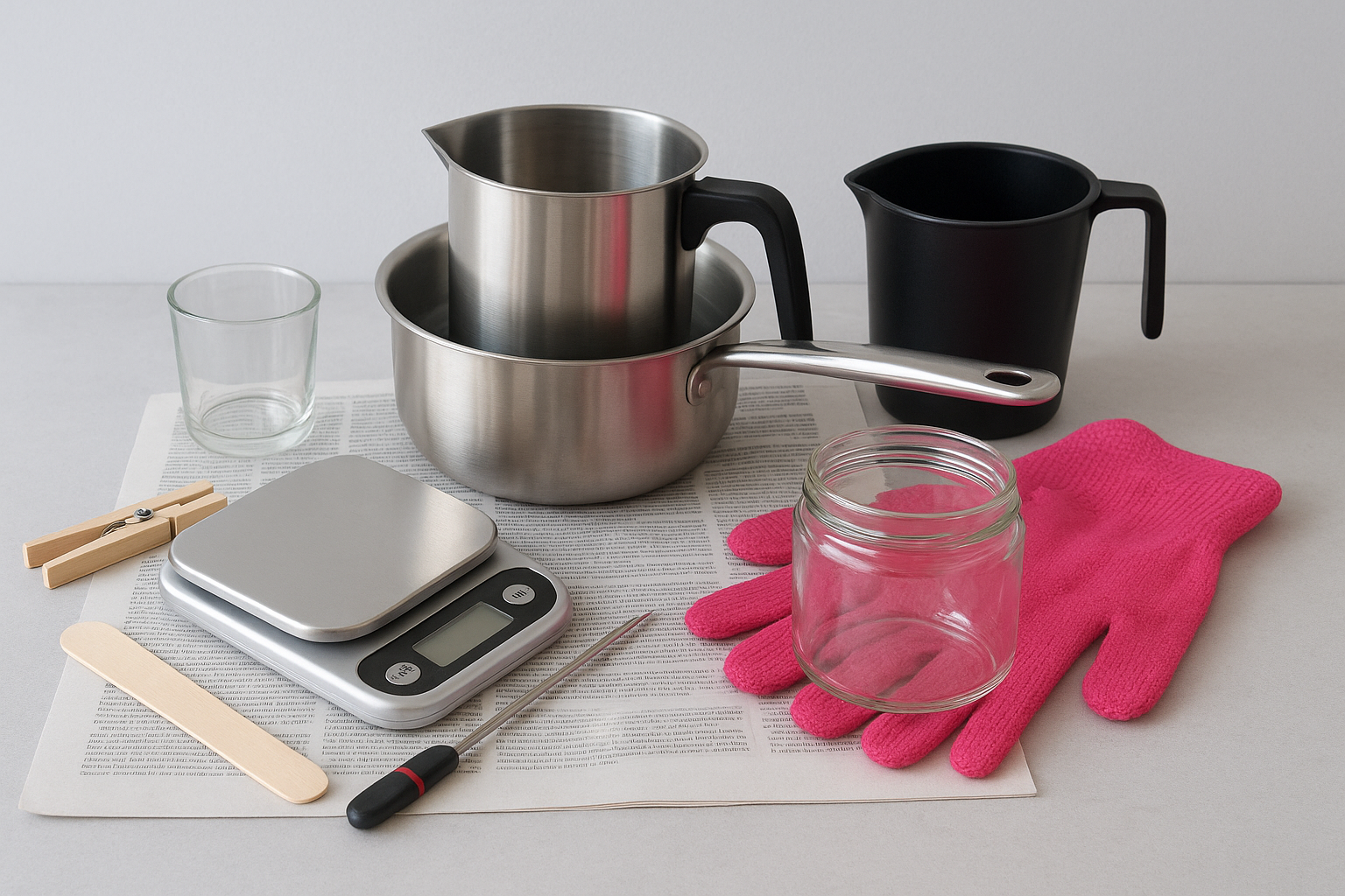 Essential equipment for candle making