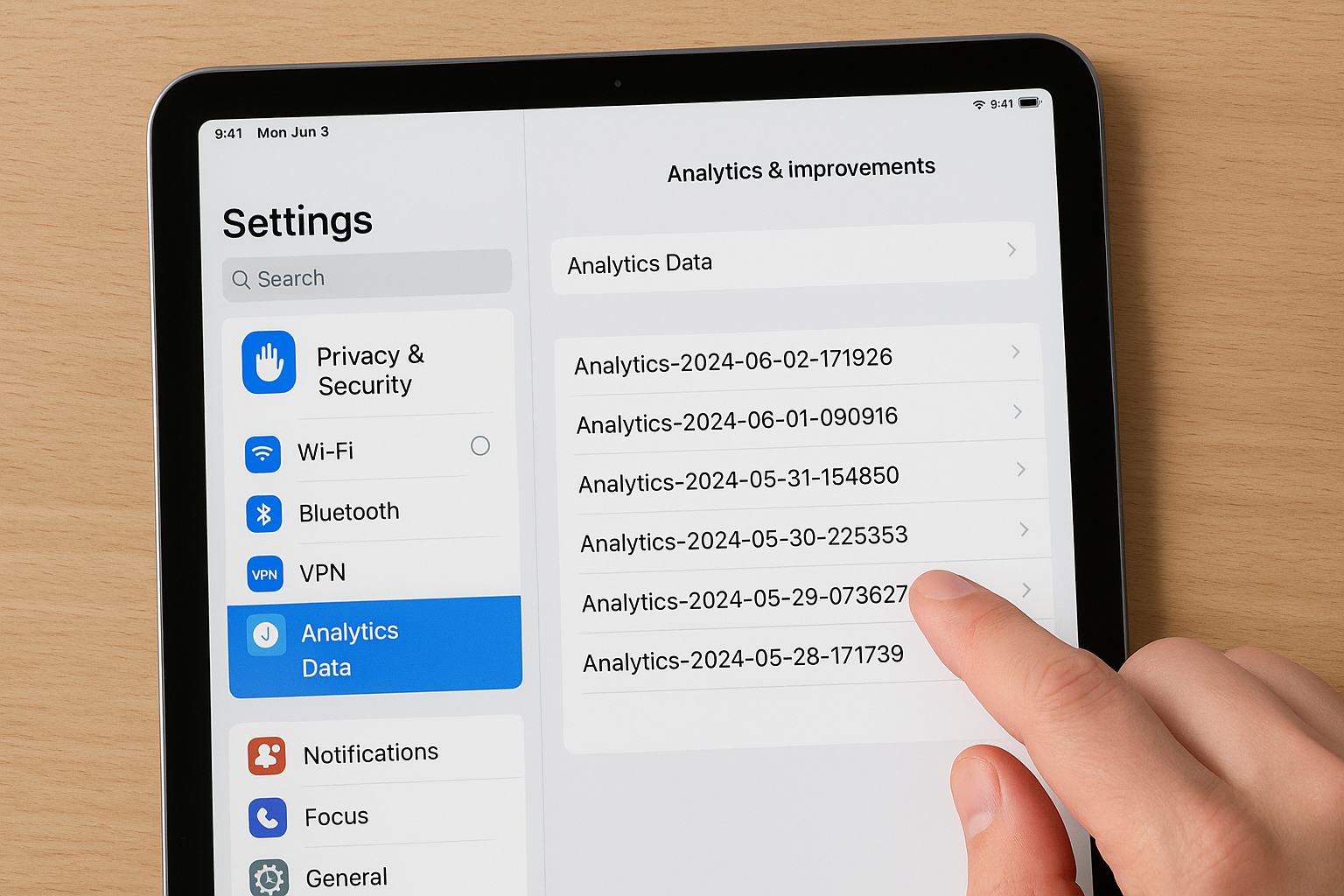Locate analytics data