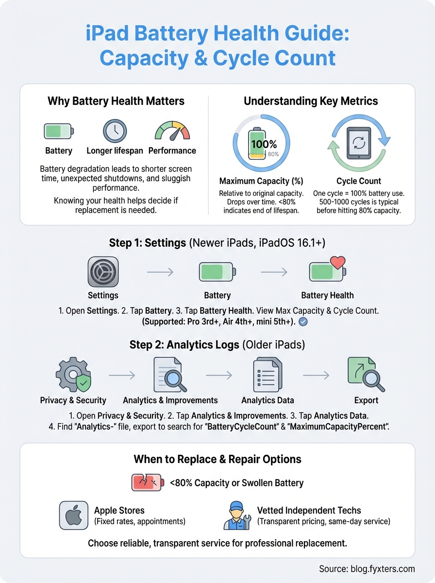how to check ipad battery health infographic