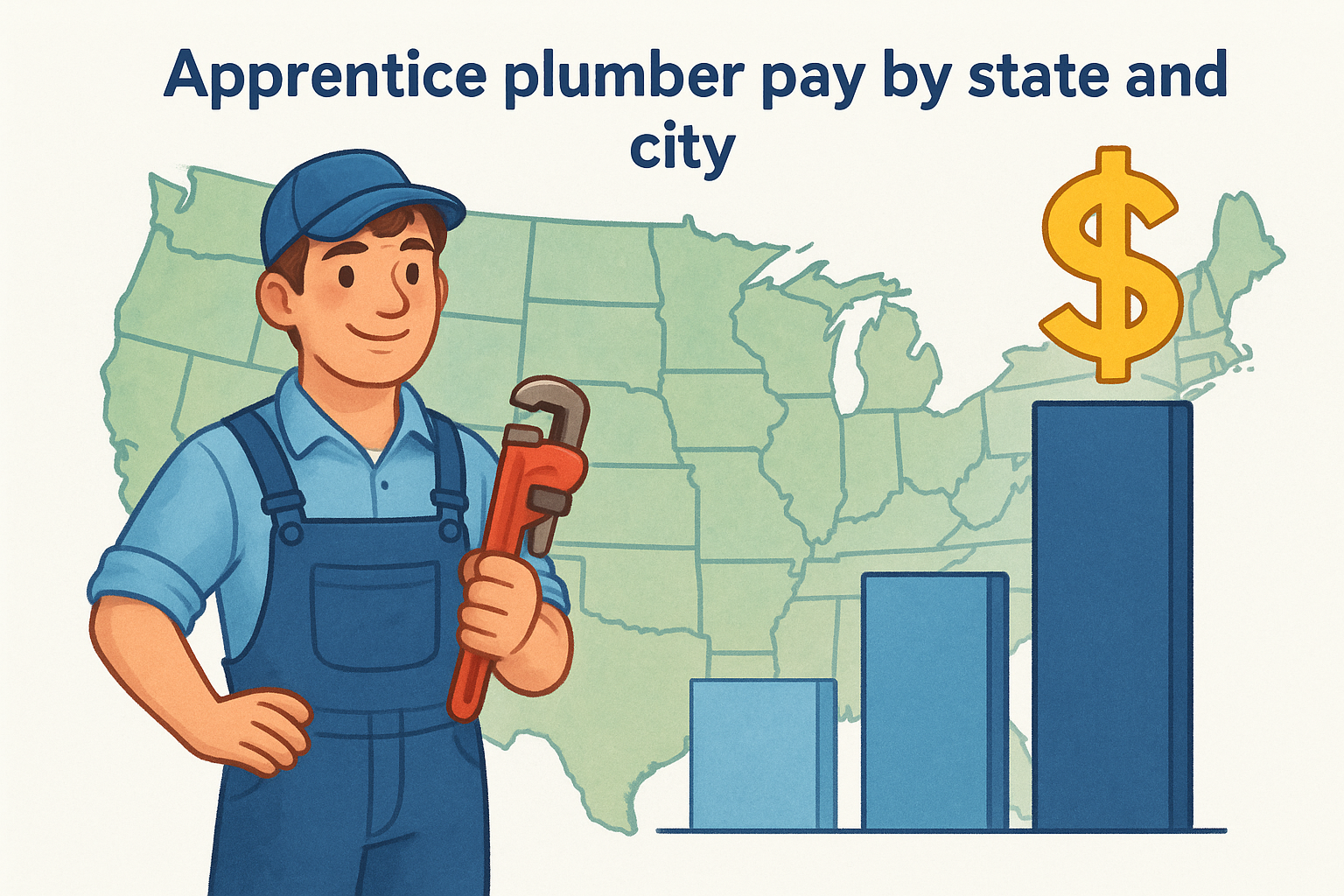 Apprentice plumber pay by state and city