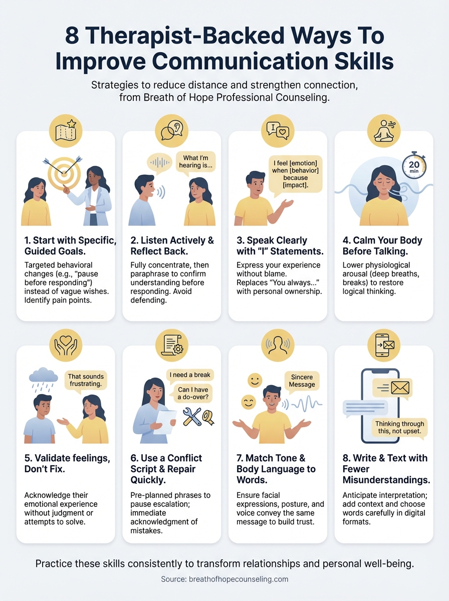 how to improve communication skills infographic