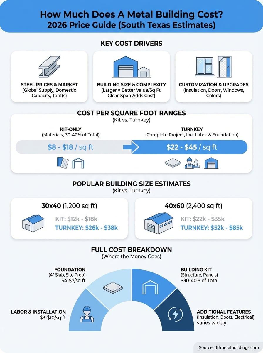 how much does a metal building cost infographic