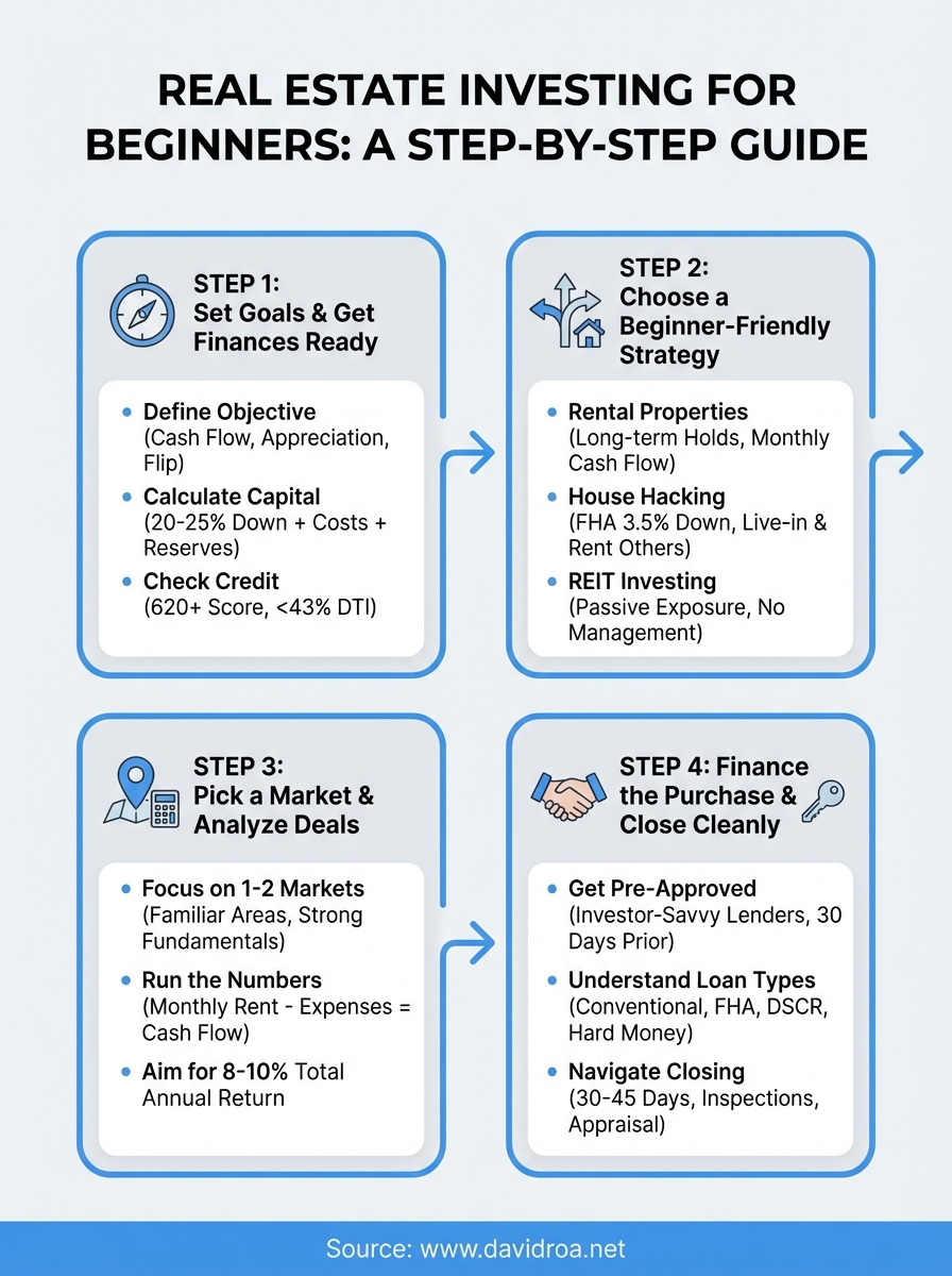 real estate investing for beginners infographic