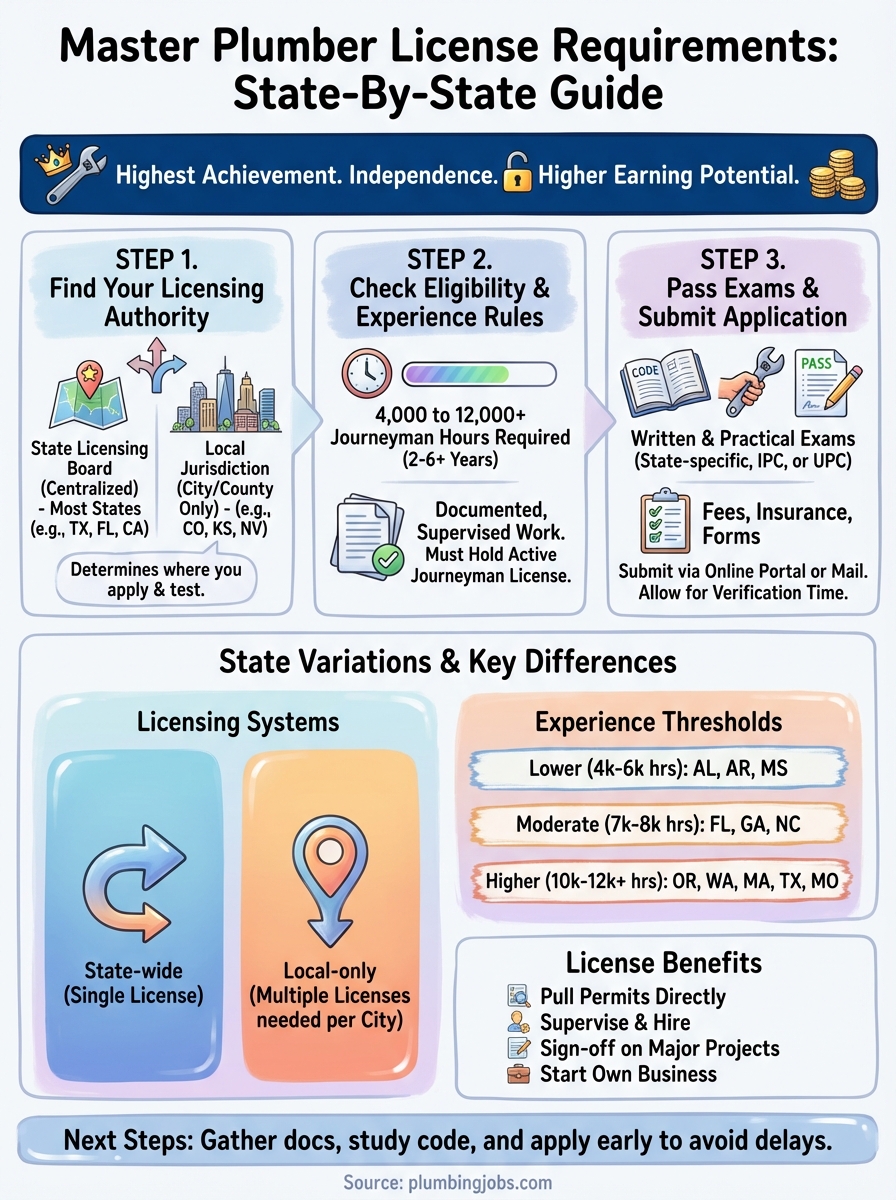 master plumber license requirements infographic