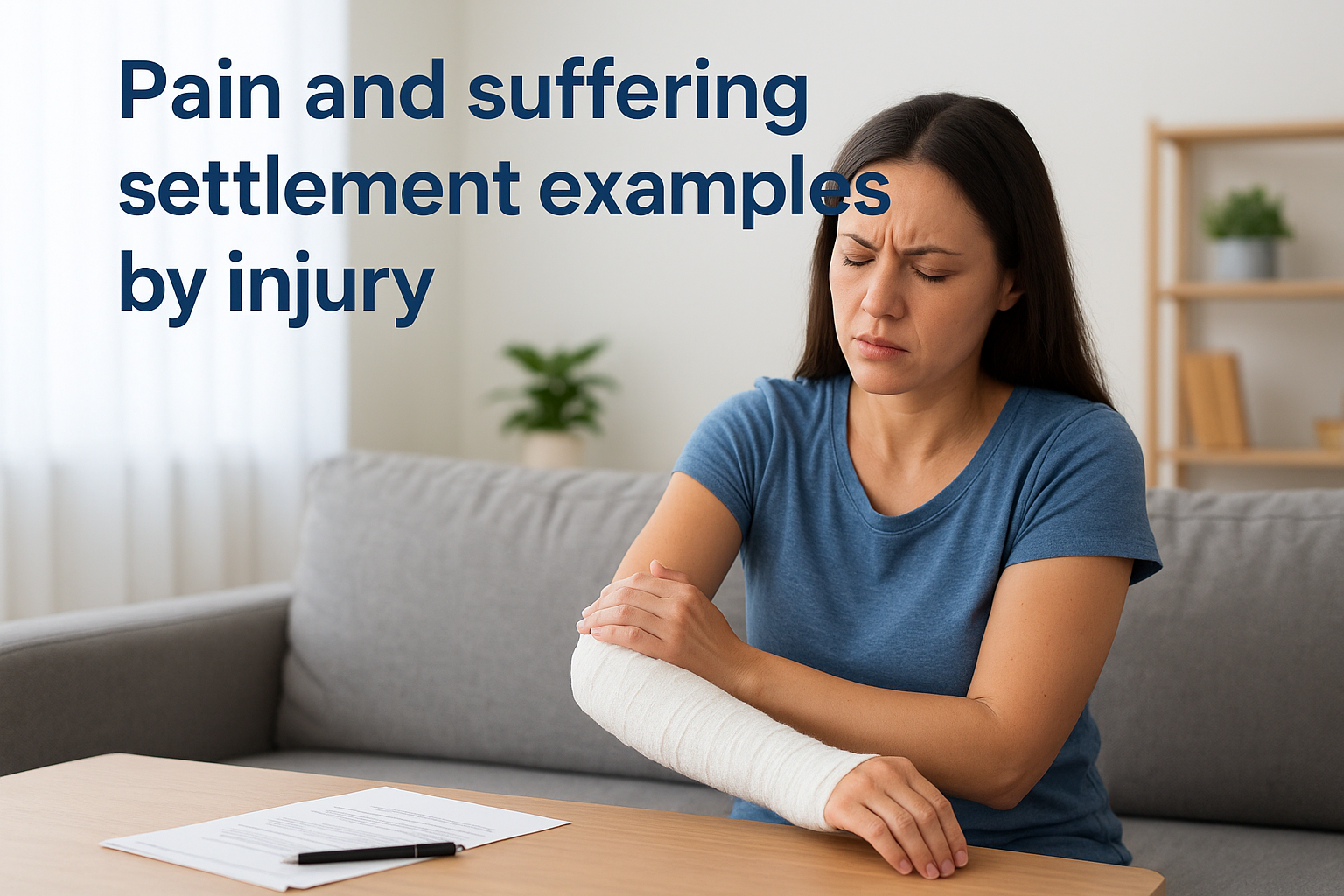 Pain and suffering settlement examples by injury