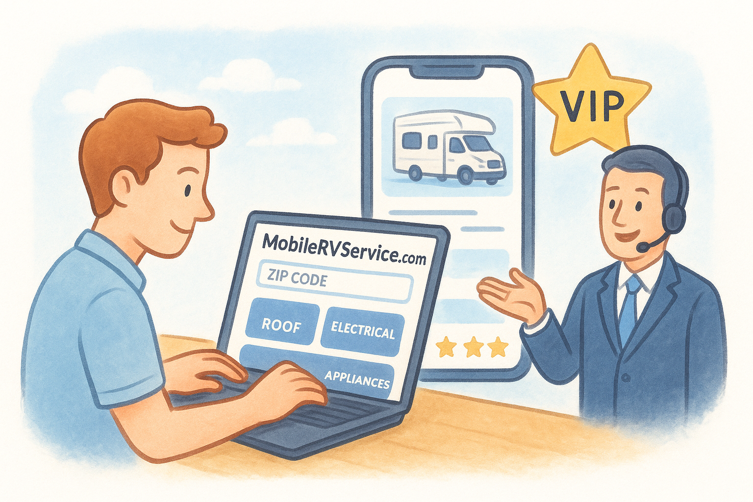 1. MobileRVService.com directory and VIP help