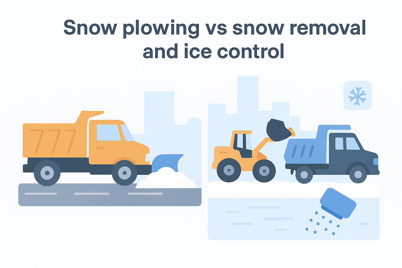 Snow plowing vs snow removal and ice control