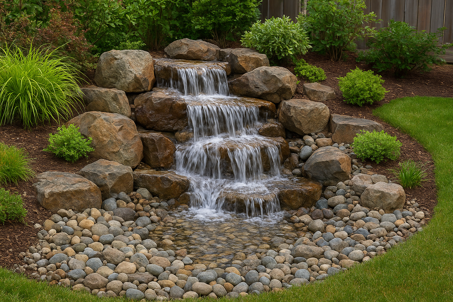 2. Pondless waterfall with hidden reservoir