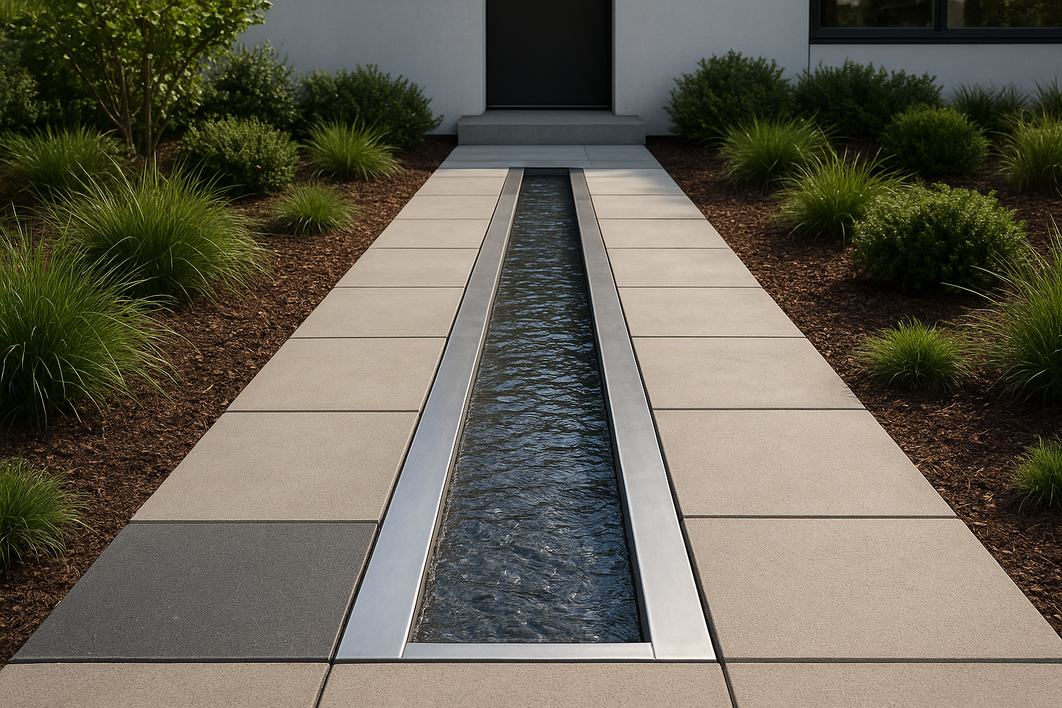 6. Modern rill or runnel along the walkway