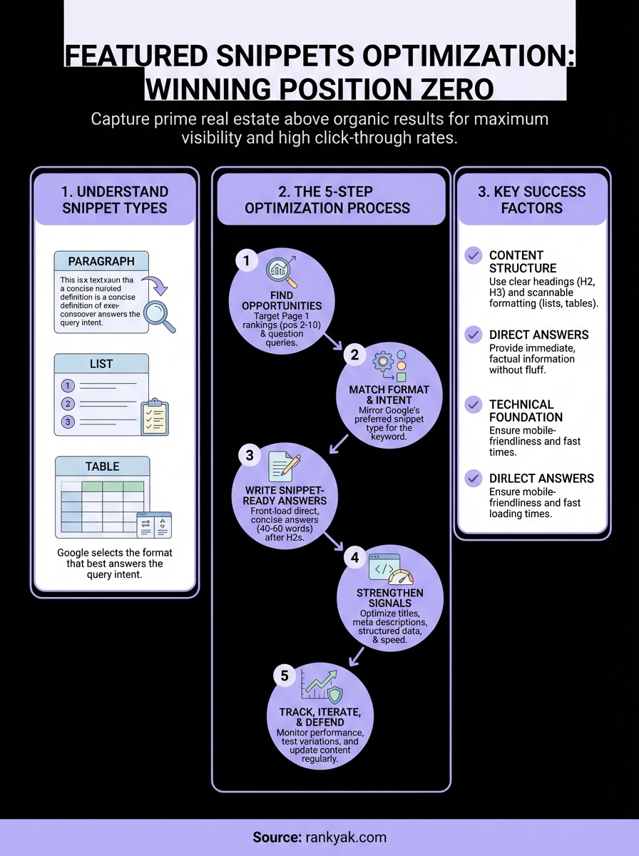 featured snippets optimization infographic