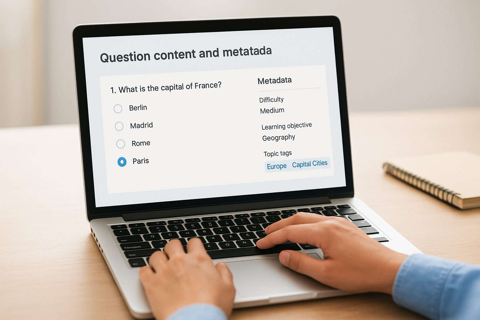 Question content and metadata