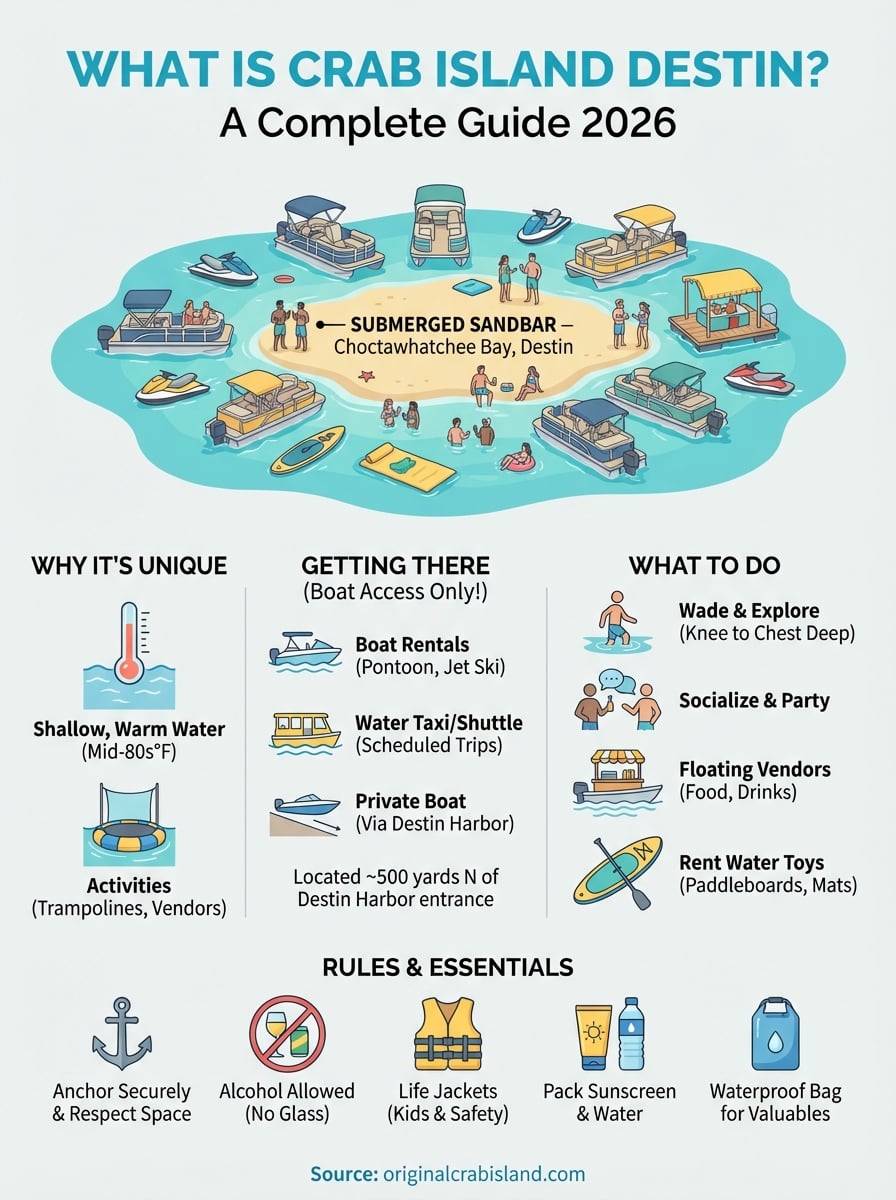 what is crab island destin infographic