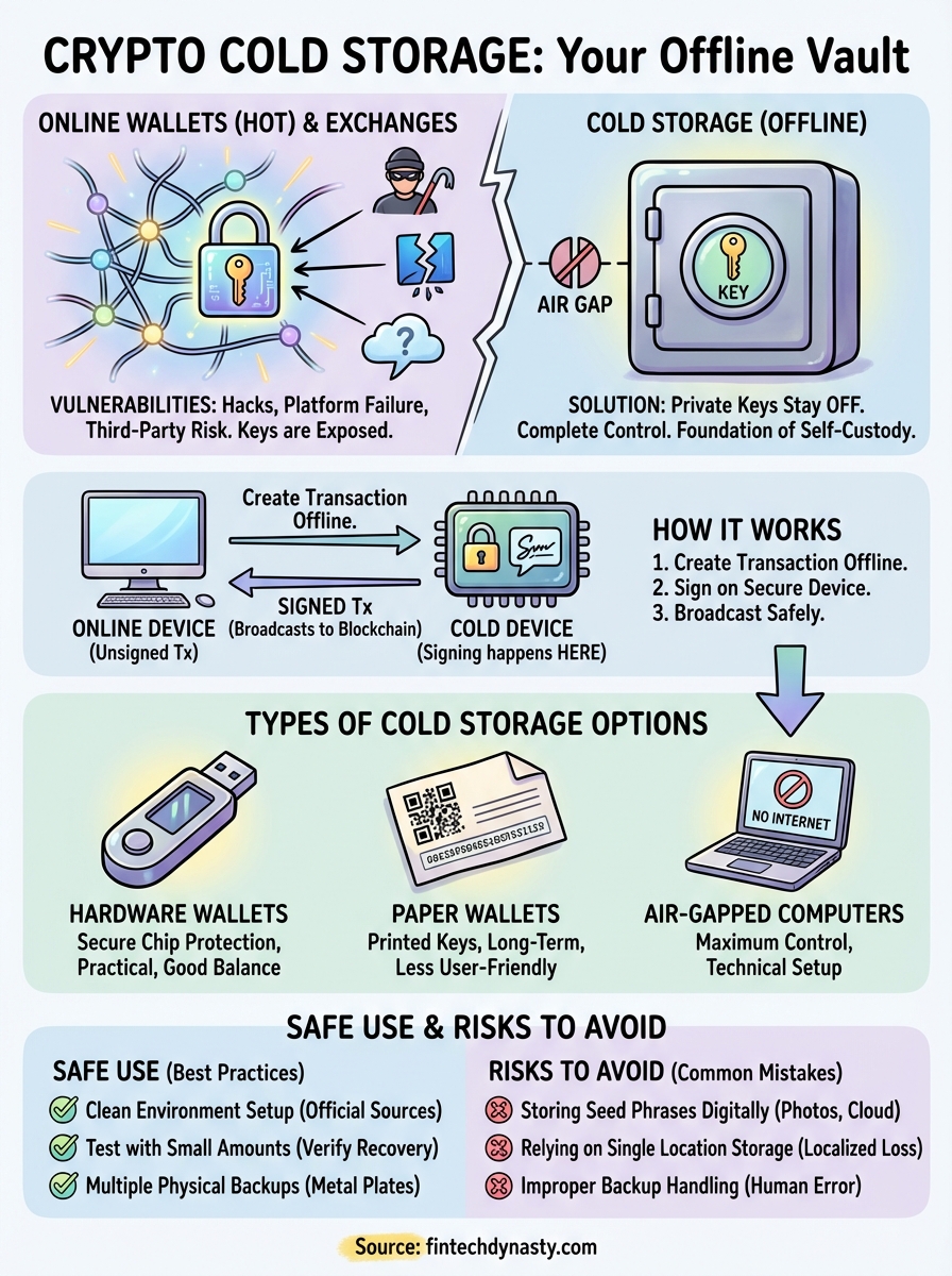 what is crypto cold storage infographic