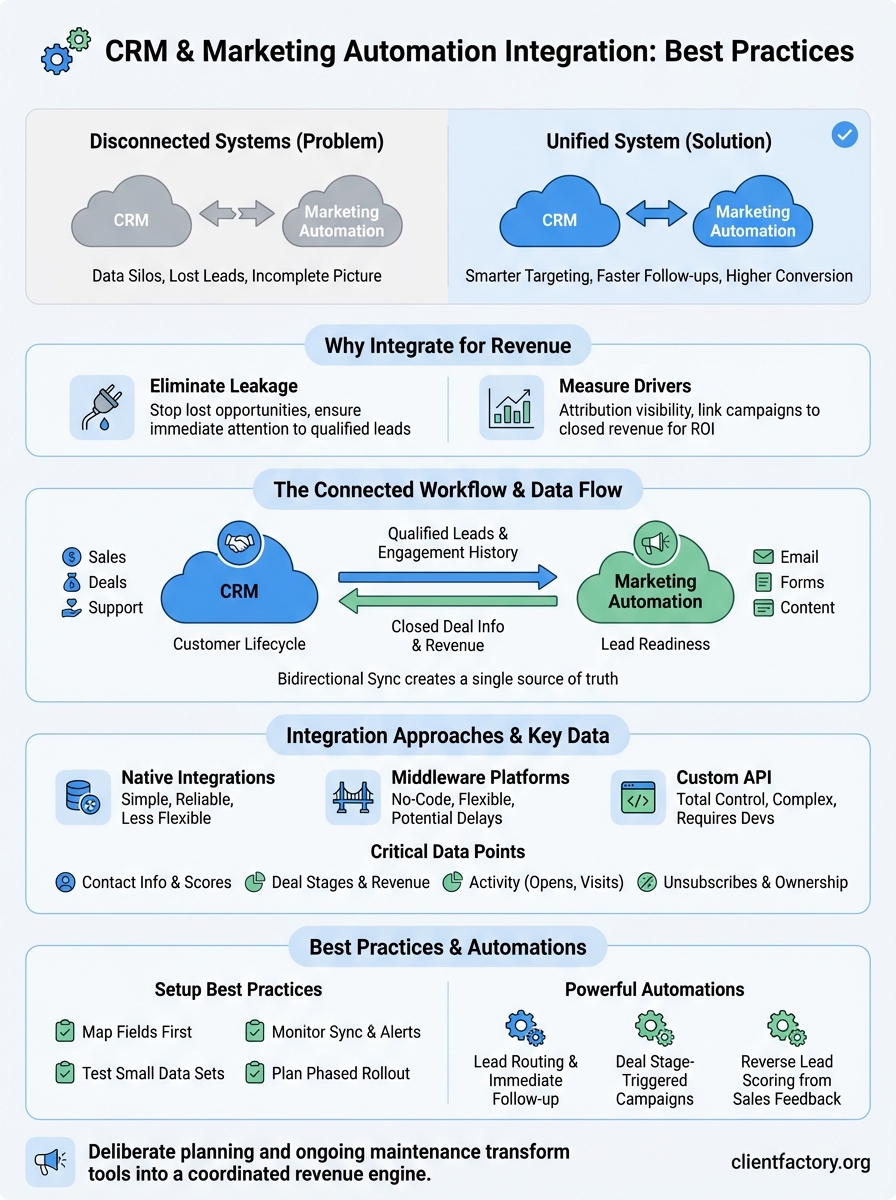 crm and marketing automation integration infographic