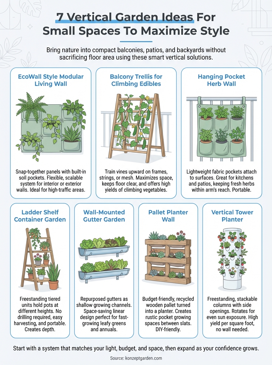 vertical garden ideas for small spaces infographic