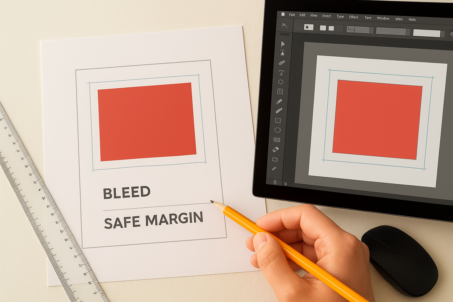 How to set margins and bleed in design files