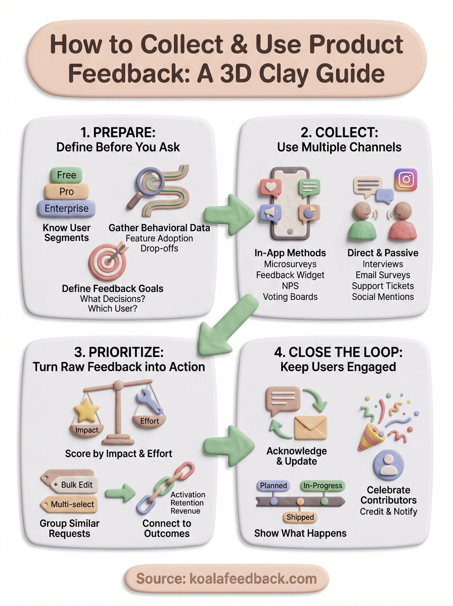 how to collect product feedback infographic