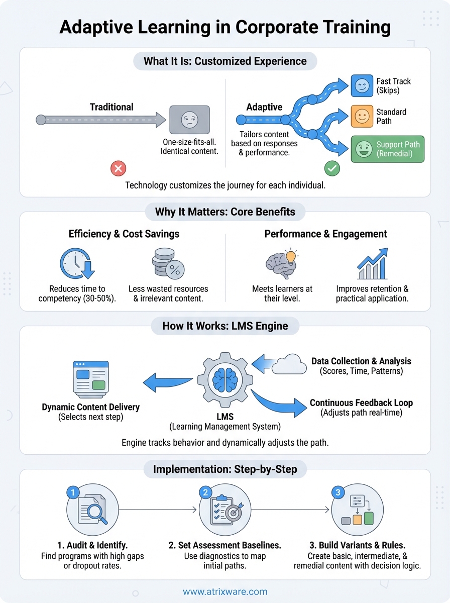 adaptive learning in corporate training infographic
