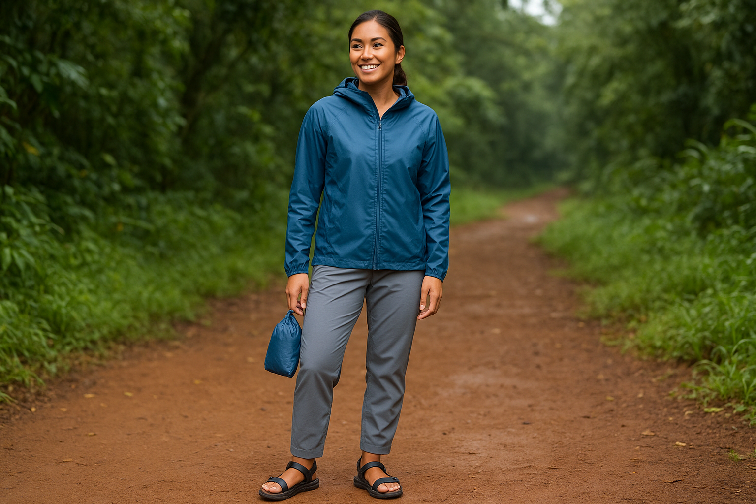14. Packable rain shell with quick-dry pants