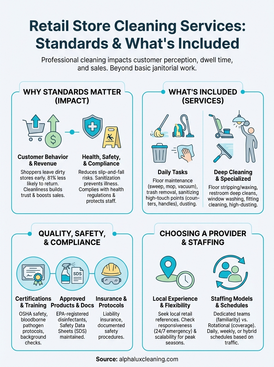retail store cleaning services infographic