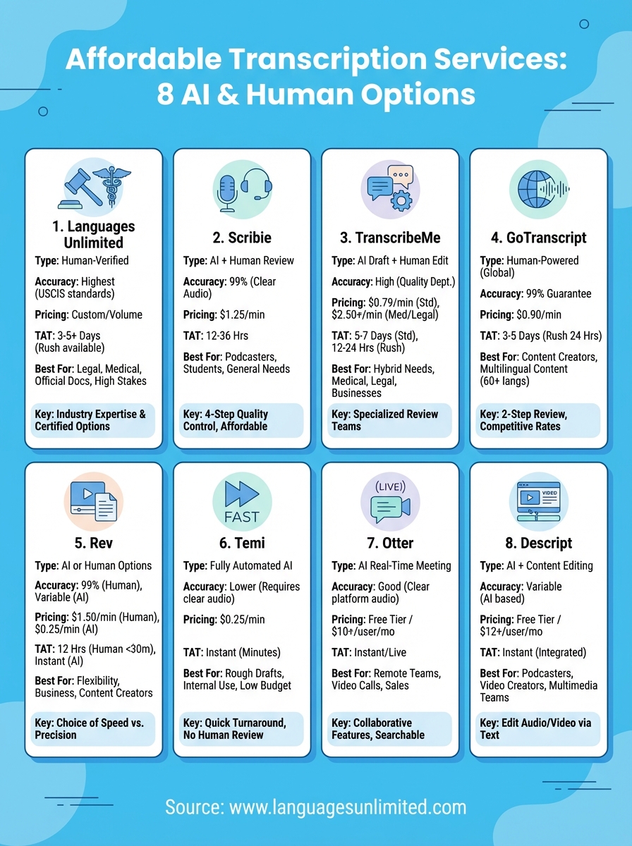 affordable transcription services infographic
